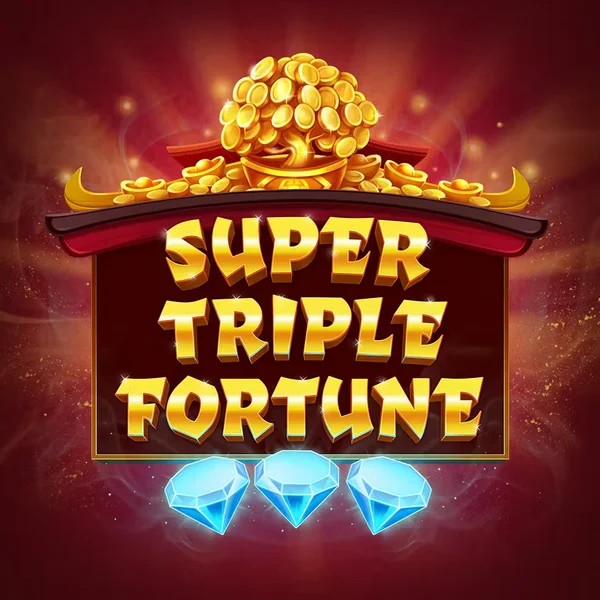 Super Triple Fortune slot logo by Greentube at Spinjoys Casino